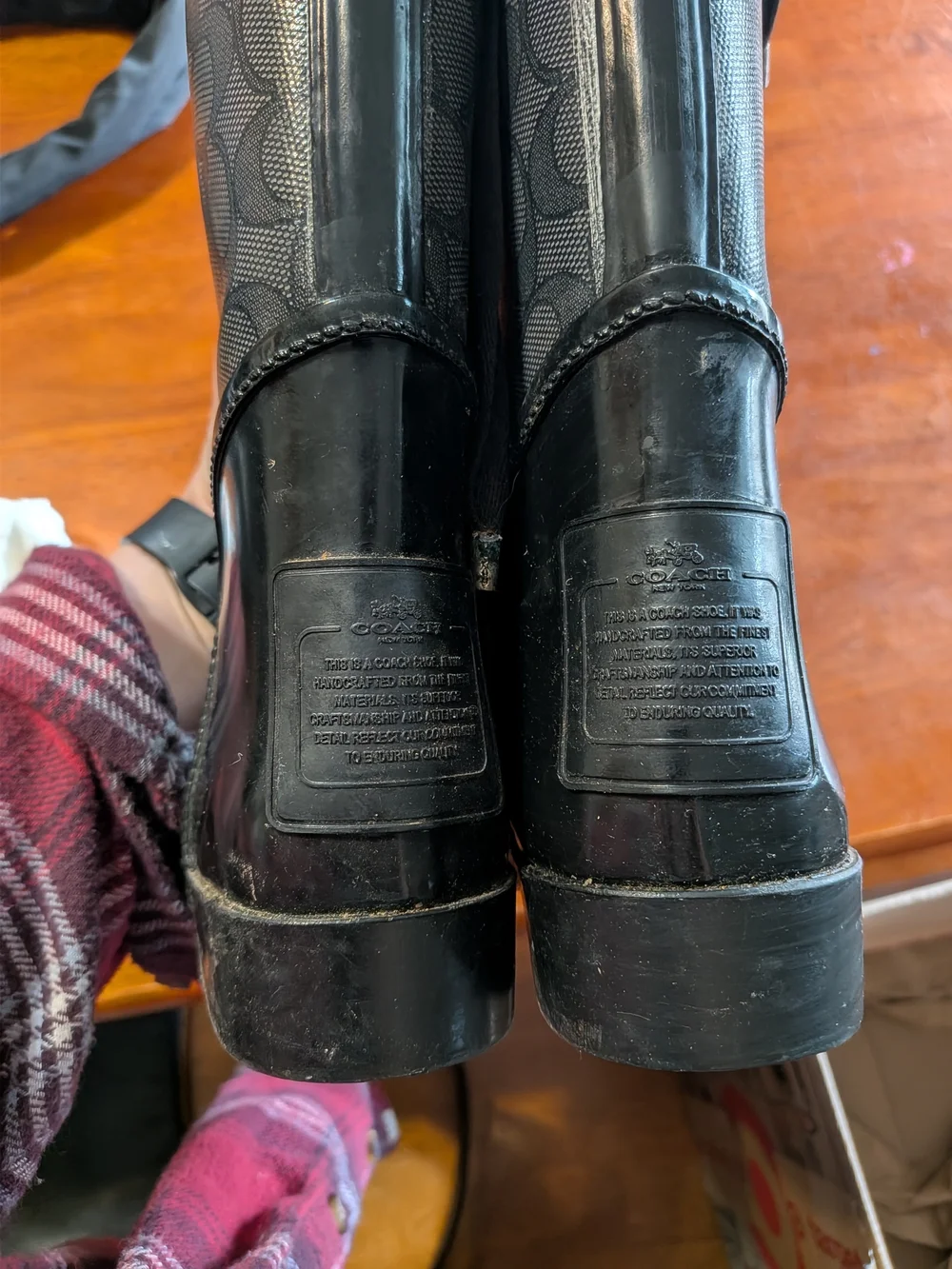 Tall Black Logo-Print Rain Boots